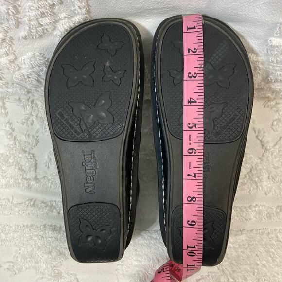 ALEGRIA ALI Floral Slip On ALL-571 Leather Women's Black Sz 10.5 Goth Core Punk - Picture 6 of 8